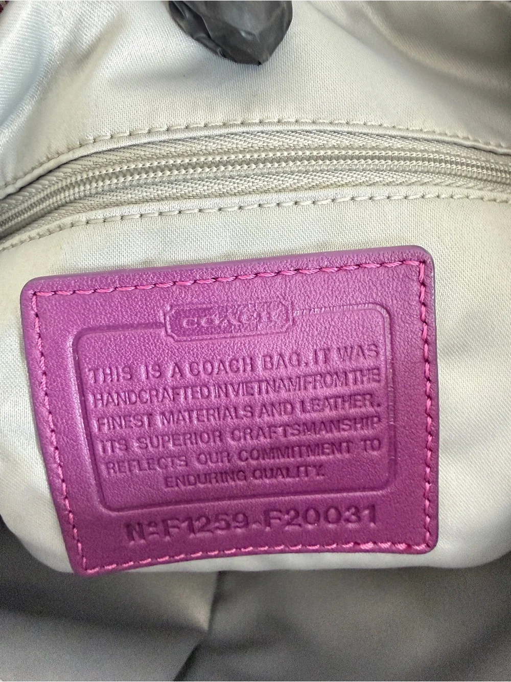 Coach Womens Ashley Dotted Op Art  Y2K Convertible Hobo Purple F20031 Crossbody